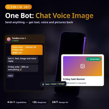TeleBot MultiMedia — AI Telegram Bot for Voice, Images & Chat