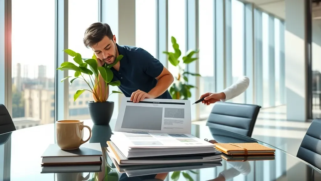 Business owner and developer reviewing a website project together