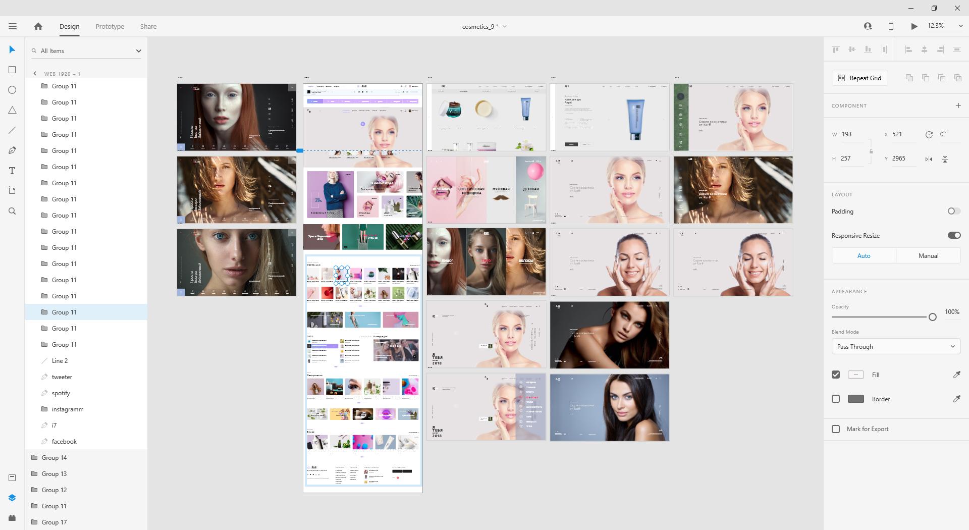 Online store design mockups