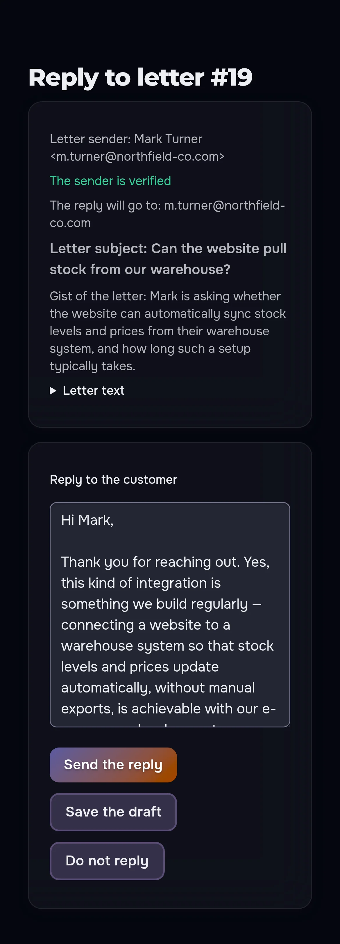 The same reply window in the dark Telegram theme