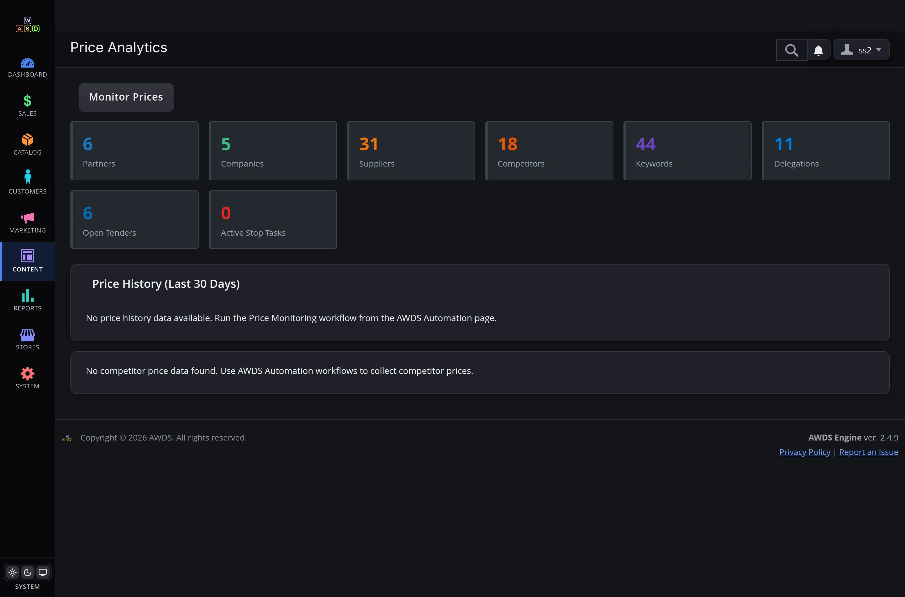 Partner analytics — delivery dynamics and totals for a specific contractor