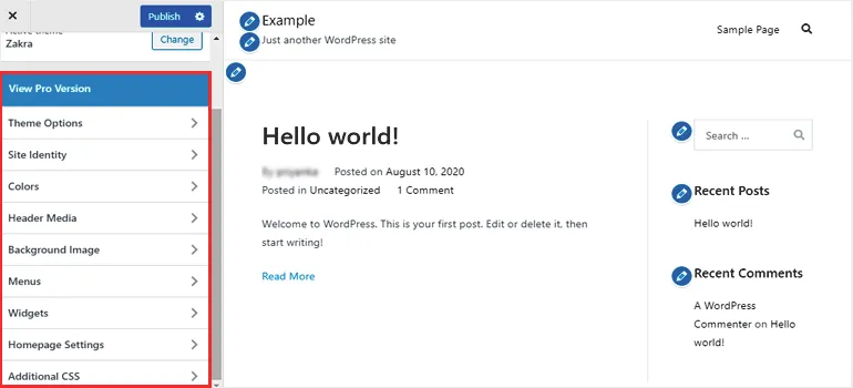 Theme Customizer
